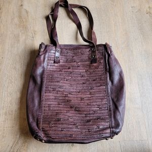 Amsterdam heritage XL brown leather rustic tote bag shopper purse